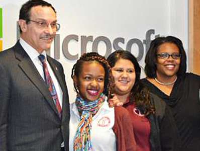 Mayor Gray and Chancellor Henderson joined students from Cardozo EC and McKinley Tech HS