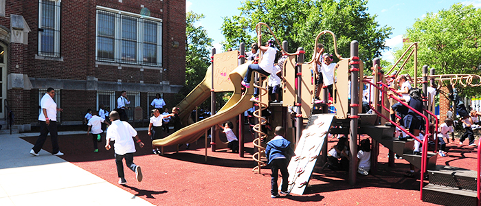 tudents love getting fresh air at Cleveland Elementary School.