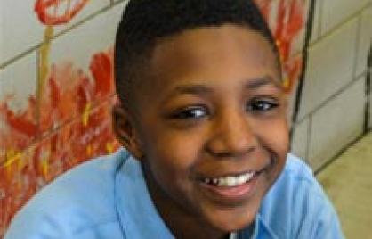 C.W. Harris Elementary School student Davon Wallace image of DCPS elementary school boy