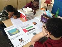 Children studying in a classroom