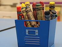 Photo of container of crayons